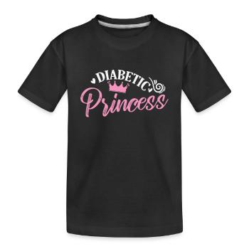 Princesse diabétique fille fille - T-shirt bio Premium Enfant - noir - Devant