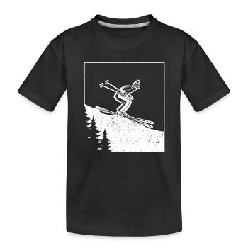 Skiliebhaber Lustig Skifahren Wintersport Alpin - Kinder Premium Bio T-Shirt - Schwarz - Vorne
