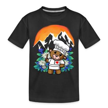 Autriche Cuisine gastronomique Chef amateur Chef nounours - T-shirt bio Premium Enfant - noir - Devant