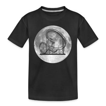 Achterbahn Mond Design - Kinder Premium Bio T-Shirt - Schwarz - Vorne