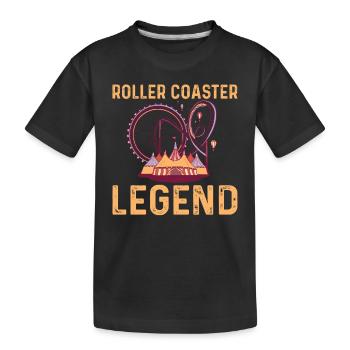 Achterbahn Legende - Kinder Premium Bio T-Shirt - Schwarz - Vorne