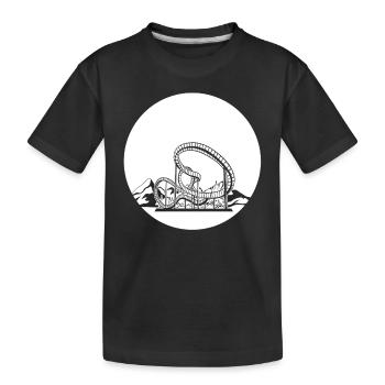 Achterbahn Mit Bergen - Kinder Premium Bio T-Shirt - Schwarz - Vorne
