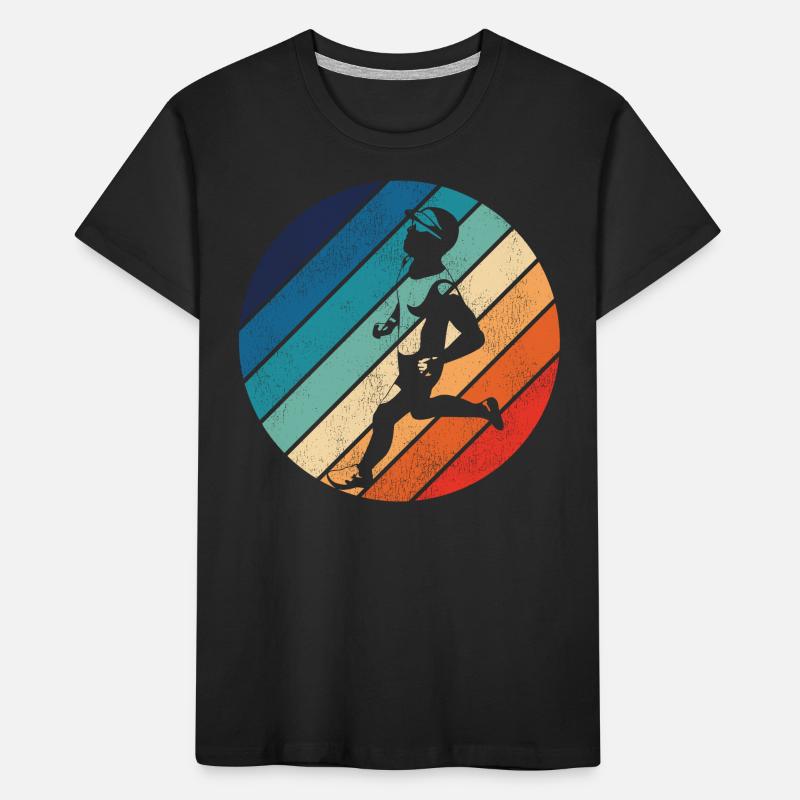 Running Runner Half Marathon Retro Kids' Premium Organic T-Shirt