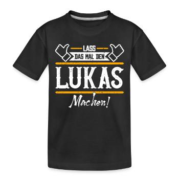 Lukas Geschenkidee Geschenk Geburtstag - Kinder Premium Bio T-Shirt - Schwarz - Vorne
