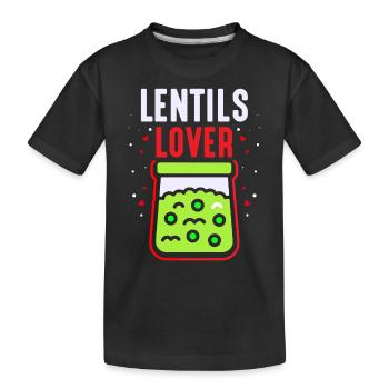 Linsenliebhaber Linse Liebhaber Linsen Essen - Kinder Premium Bio T-Shirt - Schwarz - Vorne