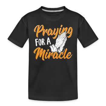 Prier pour un pasteur miracle - T-shirt bio Premium Enfant - noir - Devant