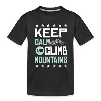 Keep Calm Climbing - Kids' Premium Organic T-Shirt - black - Front