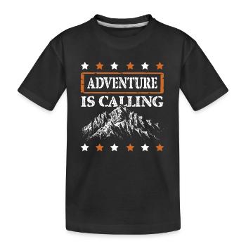 abenteuer ruft - Kinder Premium Bio T-Shirt - Schwarz - Vorne