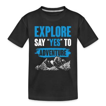 abenteuer klettern - Kinder Premium Bio T-Shirt - Schwarz - Vorne