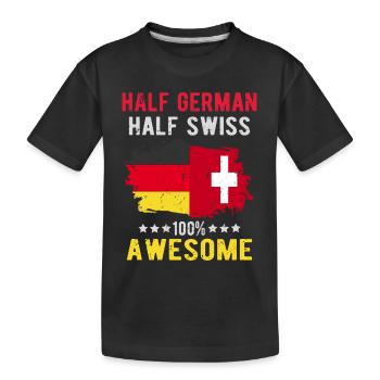 Half German half Swiss - Kids' Premium Organic T-Shirt - black - Front