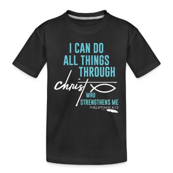 bibel jesus christus - Kinder Premium Bio T-Shirt - Schwarz - Vorne