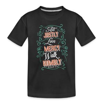 Bible grateful - Kids' Premium Organic T-Shirt - black - Front
