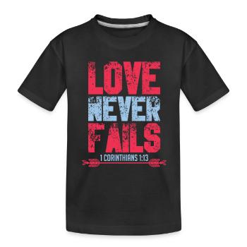 Bible verse Jesus Love - Kids' Premium Organic T-Shirt - black - Front