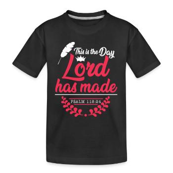 Bible Verse Faith Hope - Kids' Premium Organic T-Shirt - black - Front