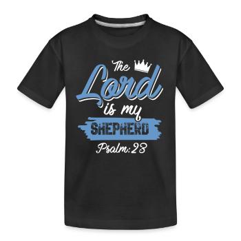 bibel spruch hirte - Kinder Premium Bio T-Shirt - Schwarz - Vorne