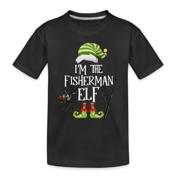 Fischerman Elf - Kids' Premium Organic T-Shirt - black - Front