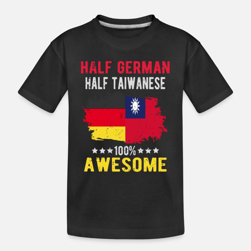 Halb Deutsch Halb Taiwaner - Kinder Premium Bio T-Shirt - Schwarz