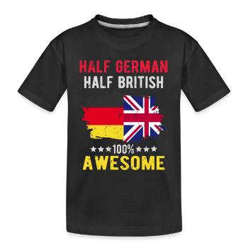 Moitié allemand moitié britannique - T-shirt bio Premium Enfant - noir - Devant