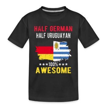 Half German half Uruguayan - Kids' Premium Organic T-Shirt - black - Front