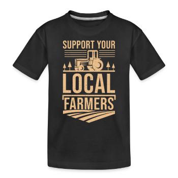 Soutenez vos agriculteurs locaux - T-shirt bio Premium Enfant - noir - Devant