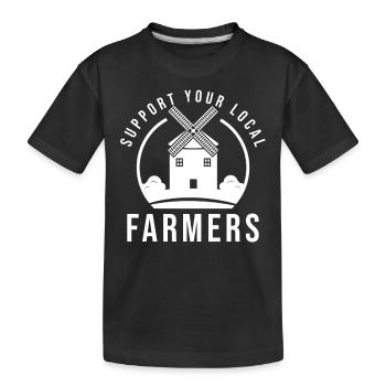 Soutenez vos agriculteurs locaux - T-shirt bio Premium Enfant - noir - Devant