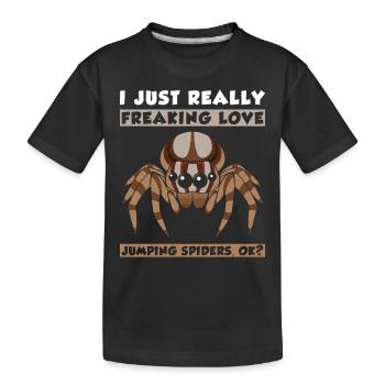 Jumping spider - Kids' Premium Organic T-Shirt - black - Front