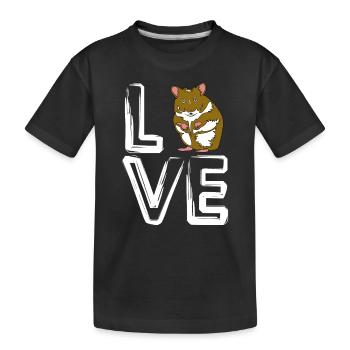 Retro I Love Hamsters - Kids' Premium Organic T-Shirt - black - Front