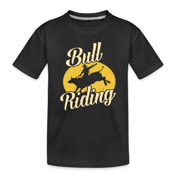 Taureau Équitation Western - T-shirt bio Premium Enfant - noir - Devant