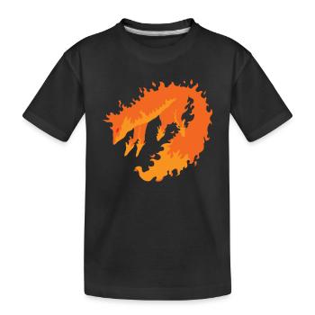 Feuerfuchs brennender Fuchs Wildnis Fuchs - Kinder Premium Bio T-Shirt - Schwarz - Vorne