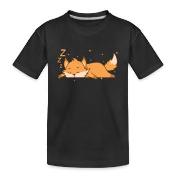 Fuchs schläft niedlich Tierpark Zoo - Kinder Premium Bio T-Shirt - Schwarz - Vorne