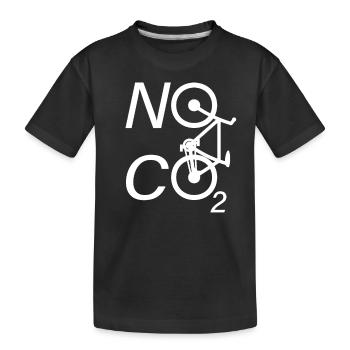 No CO2 Bike Climate Change MTB Mountain Bike E-Bike - Kids' Premium Organic T-Shirt - black - Front