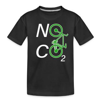 No CO2 Bike Climate Change MTB Mountain Bike E-Bike - Kids' Premium Organic T-Shirt - black - Front
