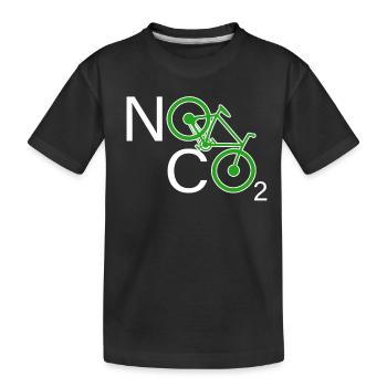 No CO2 Bike Climate Change MTB Mountain Bike E-Bike - Kids' Premium Organic T-Shirt - black - Front