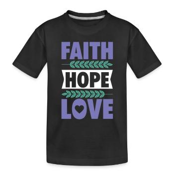 Verset de la Bible foi espérance amour dire - T-shirt bio Premium Enfant - noir - Devant