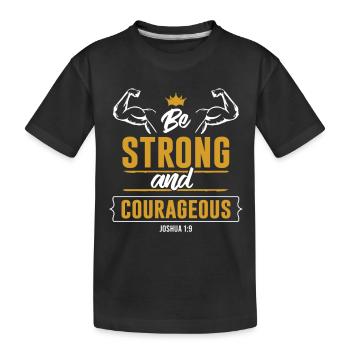 Bible verse Strong Jesus Proverb - Kids' Premium Organic T-Shirt - black - Front