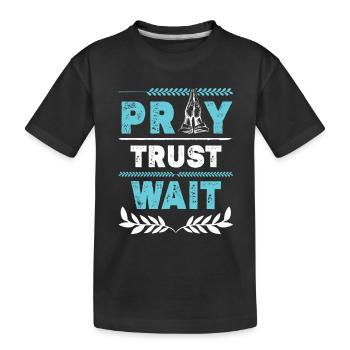 Bible verse Jesus praying trust - Kids' Premium Organic T-Shirt - black - Front