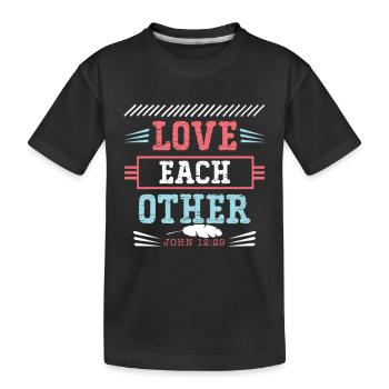 bibelvers jesus liebe spruch - Kinder Premium Bio T-Shirt - Schwarz - Vorne