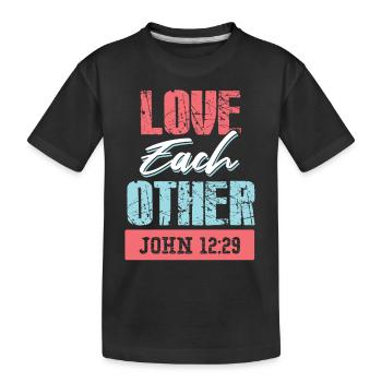 bibelvers liebe jesus spruch - Kinder Premium Bio T-Shirt - Schwarz - Vorne