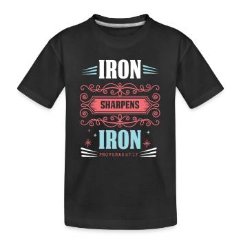 Bible verse Iron Jesus Faith - Kids' Premium Organic T-Shirt - black - Front