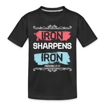 bibelvers iron jesus glaube - Kinder Premium Bio T-Shirt - Schwarz - Vorne