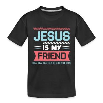 bibel jesus ist mein freund - Kinder Premium Bio T-Shirt - Schwarz - Vorne