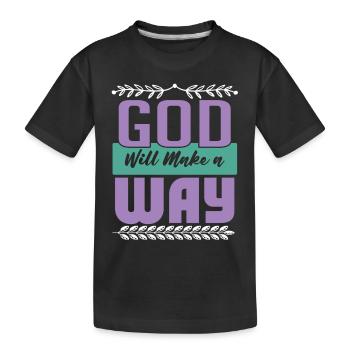 bibel gott macht ein weg - Kinder Premium Bio T-Shirt - Schwarz - Vorne