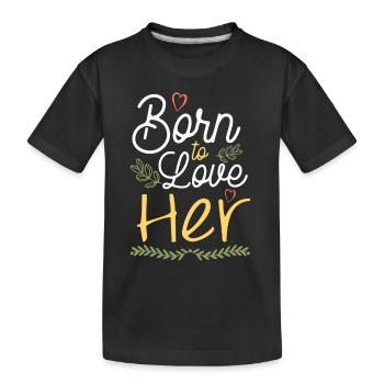 Né pour t’aimer - T-shirt bio Premium Enfant - noir - Devant