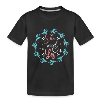 Elle a dit oui marier les couples - T-shirt bio Premium Enfant - noir - Devant
