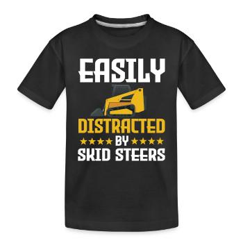 Drôle de chargeuse compacte - T-shirt bio Premium Enfant - noir - Devant