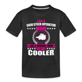 Pilote de chargeuse compacte Mama - T-shirt bio Premium Enfant - noir - Devant