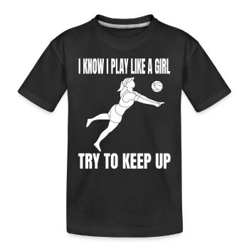 Volleyball Filles Volleyball Joueur Volleyball de plage Volleyball - T-shirt bio Premium Enfant - noir - Devant