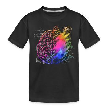 Professeur d’art cerveau, professeur de mathématiques - T-shirt bio Premium Enfant - noir - Devant