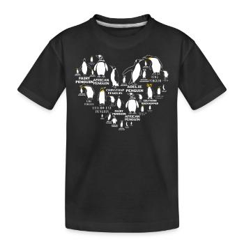 Penguins, Penguins, Penguin lovers - Kids' Premium Organic T-Shirt - black - Front