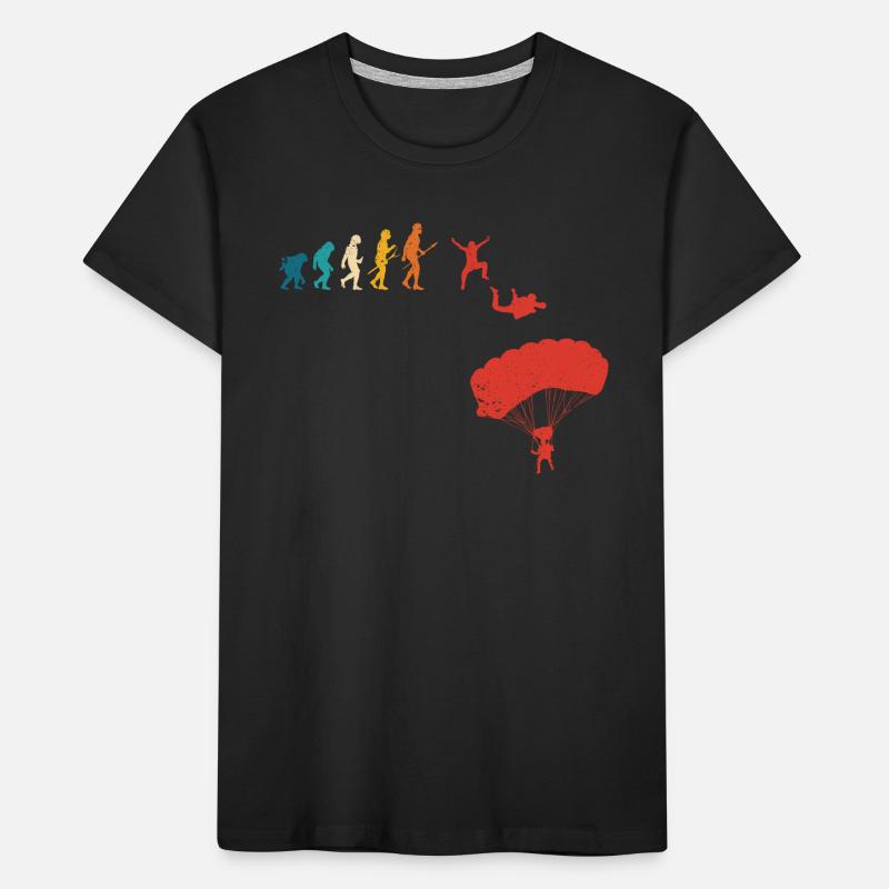 Fallschirmspringen Evolution des Menschen Kinder Premium Bio T-Shirt